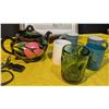 Image 2 : Ceramic Kettle, Glass Mugs, and Signed Portrait