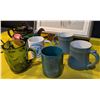 Image 3 : Ceramic Kettle, Glass Mugs, and Signed Portrait