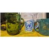 Image 6 : Ceramic Kettle, Glass Mugs, and Signed Portrait