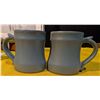 Image 8 : Ceramic Kettle, Glass Mugs, and Signed Portrait