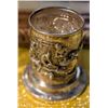 Image 5 : Etched Glassware, Framed Replica Banknote, and Metalwares Set
