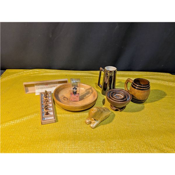 Handmade Wooden Bowls, Good Luck Buddhas, Candle Holder, and Ceramics