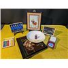 Image 1 : Asian-Inspired Lot with Decorative Dish, Art, and Souvenirs