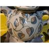 Image 4 : Extra Large Abstract Leaf Pattern Teapot and Mug Set with Silver-Tone Tray
