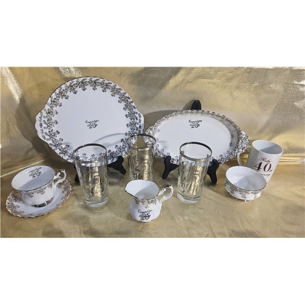 Royal Albert 25th and 50th Anniversary Commemorative China Sets, Multi-Piece Collection