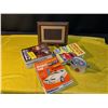 Image 2 : Framed Branding Stamp, 1950s-60s Popular Mechanics Magazines, and Metal Clasp Lock Container