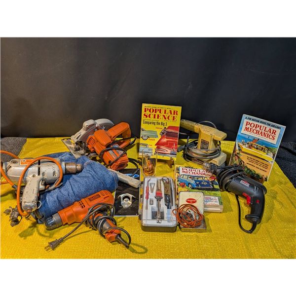Comprehensive Shop Lot with Tools, Apparel, Magazines, and Collectibles