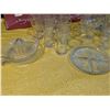 Image 3 : Abstract Signed Painting of Dancers with Assorted Clear Glassware Collection