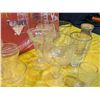 Image 5 : Abstract Signed Painting of Dancers with Assorted Clear Glassware Collection