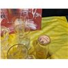 Image 8 : Abstract Signed Painting of Dancers with Assorted Clear Glassware Collection