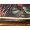 Image 13 : Three Artworks: Raggedy Ann Painting, Floral Embossed Art, and Rose Print