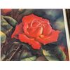Image 14 : Three Artworks: Raggedy Ann Painting, Floral Embossed Art, and Rose Print