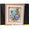 Image 5 : Three Artworks: Raggedy Ann Painting, Floral Embossed Art, and Rose Print