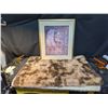 Image 1 : Soft Shaggy Area Rug With Foamy Backing and Egyptian Framed Art