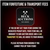 Image 1 : Item Forfeiture & Transport, Shipping, Delivery Fees & Conditions