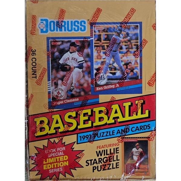 1991 Donruss Baseball Cards Series 1 Sealed Box with Willie Stargell Puzzle