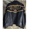 Image 2 : Harley-Davidson Mens Leather Jacket, Size 2XL, Black with Yellow Accents