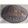 Image 1 : Oval CN Rail Brass Belt Buckle with Train Motif