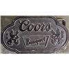 Image 1 : Coors Banquet Metal Belt Buckle with Embossed Design