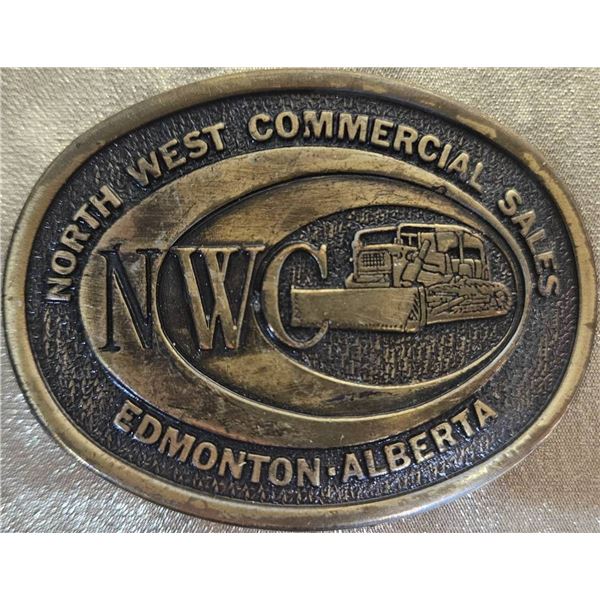 Brass Belt Buckle With North West Commercial Sales Logo