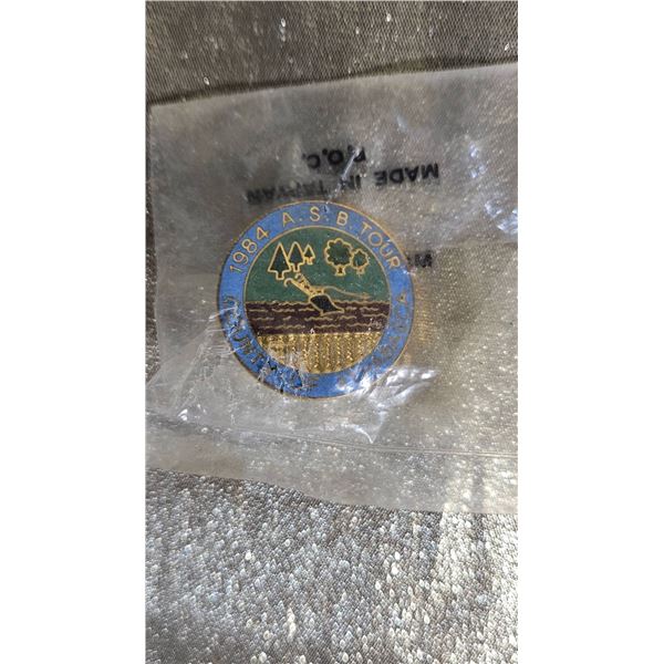 Gold-Tone Metal Pin with Scenic Design, Made in Taiwan R.O.C.