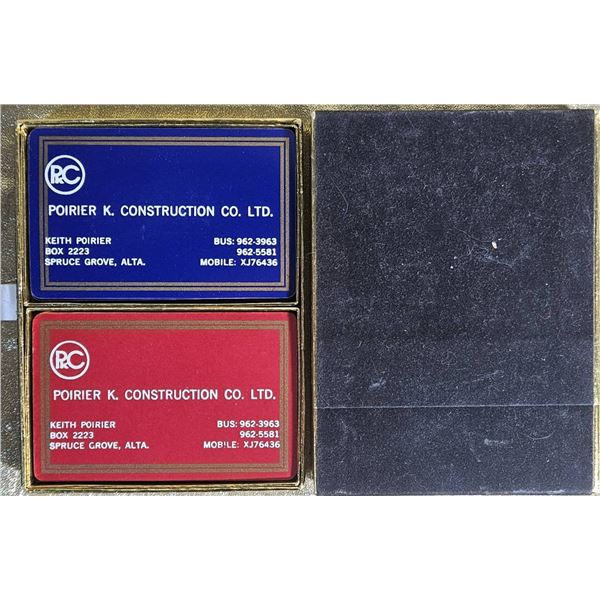 Two Custom Branded Playing Card Decks in Storage Box