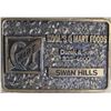 Image 1 : Vintage Metal Belt Buckle for Woods O Mart Foods, Swan Hills
