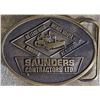 Image 1 : Oval Metal Belt Buckle with Saunders Contractors Ltd. Logo