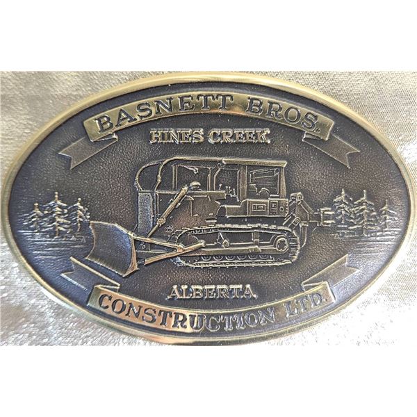 Bronze-Toned Basnett Bros. Construction Ltd. Belt Buckle