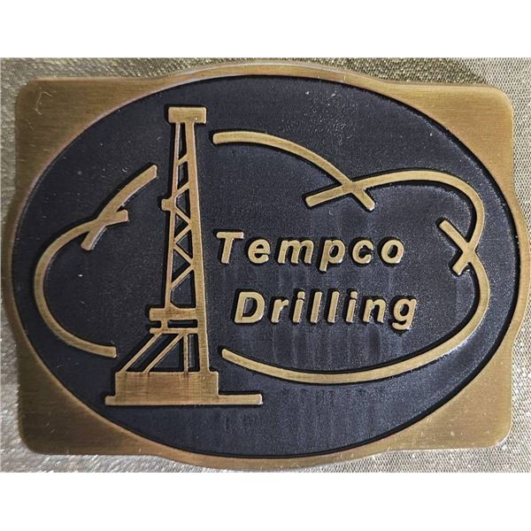 Brass Belt Buckle Featuring Tempco Drilling Logo