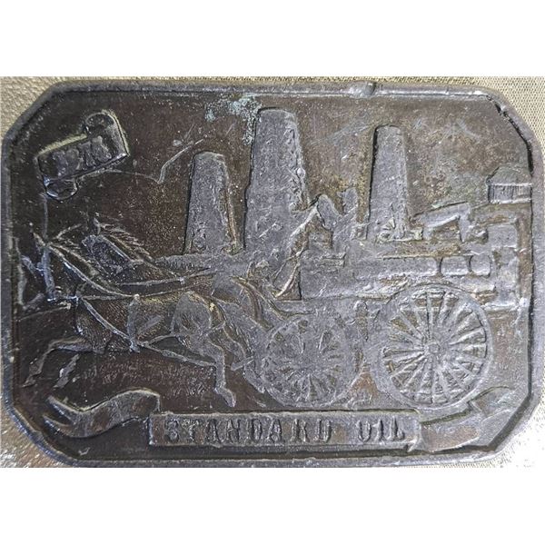 Cast Iron Printing Block Depicting Industrial Scene