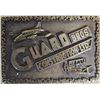 Image 1 : Guard Bros Construction Ltd Cast Metal Belt Buckle with Embossed Plane and Train Design