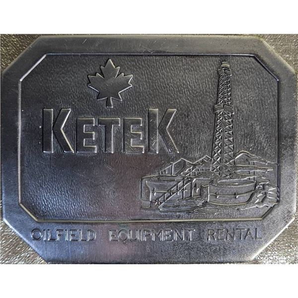 Ketek Metal Belt Buckle Featuring Oilfield Equipment Design