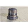 Image 1 : Metallic Inkwell with Hinged Lid and Interior Lining, 2-Inch Height