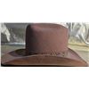 Image 4 : Brown Felt Cowboy Hat with Decorative Band, Size 7 1/4