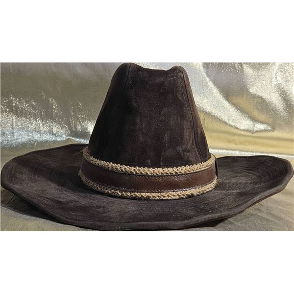Brown Western-Style Hat With Braided Band and Distinctive Wide Brim