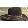 Image 4 : Brown Western-Style Hat With Braided Band and Distinctive Wide Brim