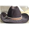 Image 1 : Brown Felt Cowboy Hat With Leather and Fleece Band Detail