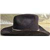 Image 2 : Brown Felt Cowboy Hat With Leather and Fleece Band Detail