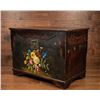 Image 2 : Wooden Chest with Floral Hand-Painted Decorations and Velvet-Lined Interior