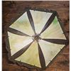 Image 3 : Antique-Style Brass and Green Slag Glass Lamp Shade