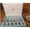 Image 2 : Silverplate Serving Pieces, With Silverplated Spoon Set and Gilt-Coated Shell Dish