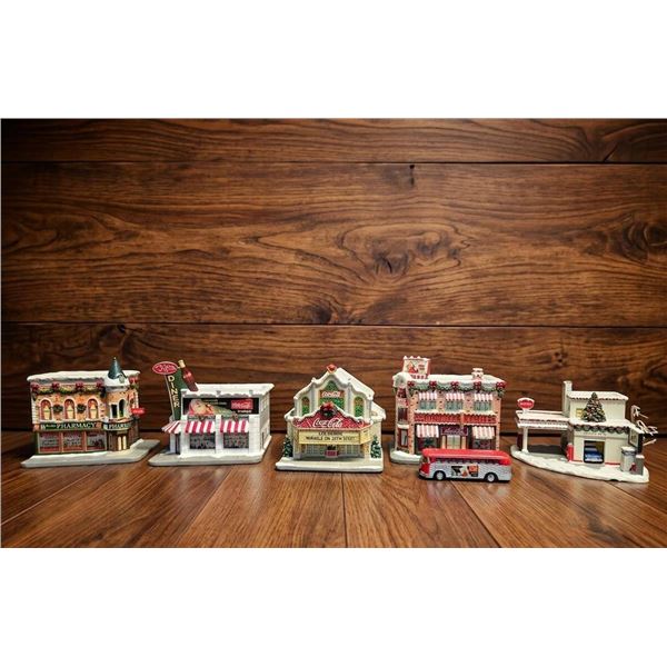 Coca-Cola Holiday Village Collection by Hawthorne Village, Set of Five Sculptures