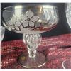 Image 5 : Glassware Set Including Etched Tumblers, Decorative Bowl, and Stemware