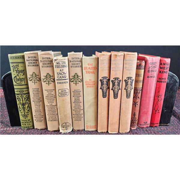12 Early 20th-Century Hardcover Books with Diverse Themes