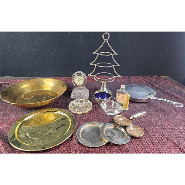 Brass, Metalware, Glass Decor, and Clock