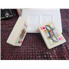 Image 3 : Vintage Lot: Playing Card Set, Illustrated Vintage Cars Book, Radio, and Decorative Trays