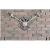 Image 1 : Decorative Wall-Mounted Dual Sword Plaque with Eagle Emblem and Gold Accents