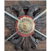 Image 2 : Decorative Wall-Mounted Dual Sword Plaque with Eagle Emblem and Gold Accents