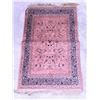 Image 1 : Pink and Blue Handwoven Floral Area Rug with Fringed Edges